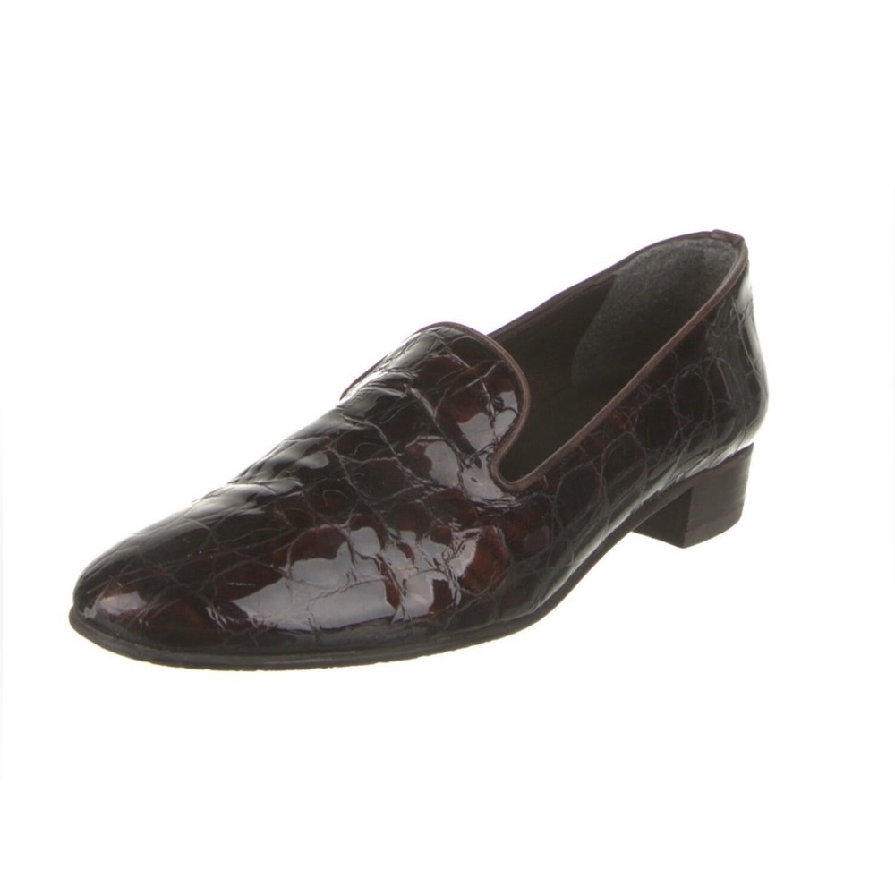 Stuart Weitzman Brown Patent Leather Loafers
